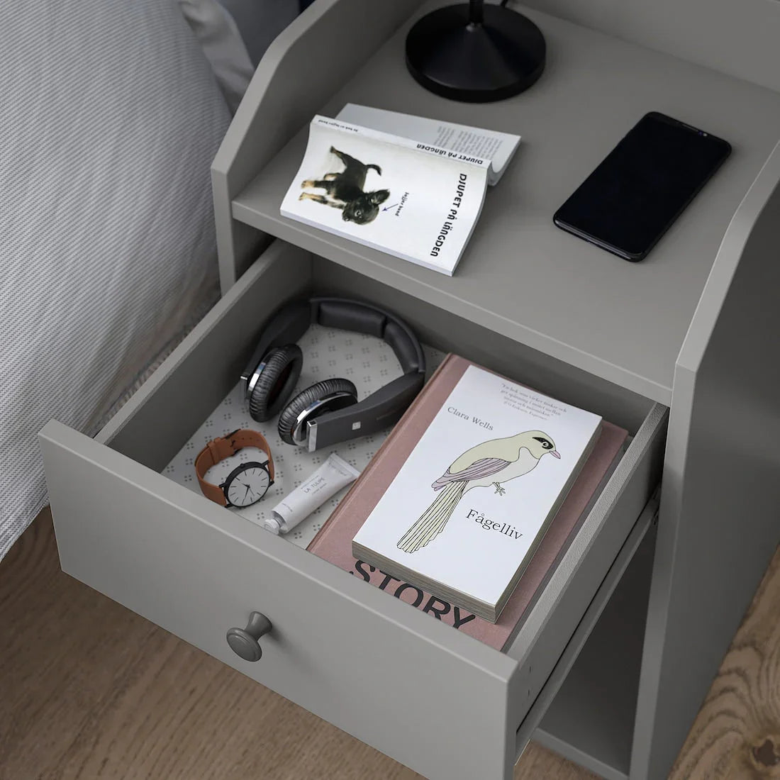 Commode - MDF Wood - Grey - 40x36x63 cm - Cataloug