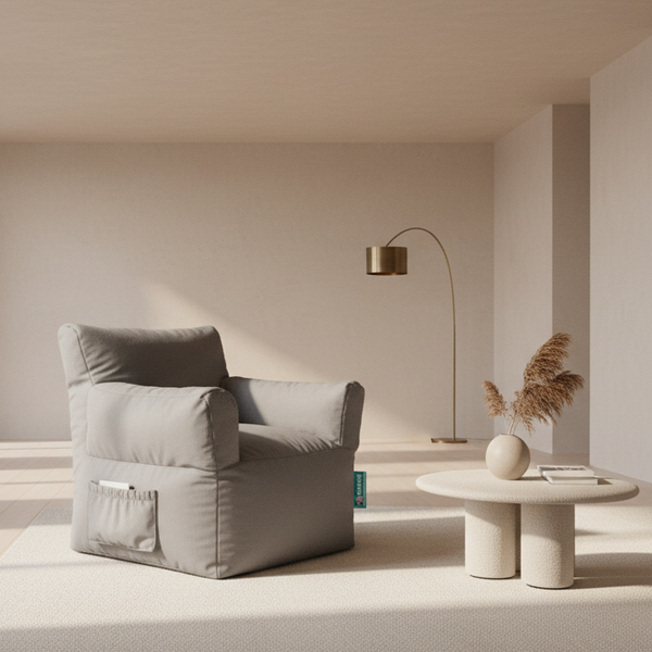 Royal Bean bag Chair - Grey - 90x90x90 cm