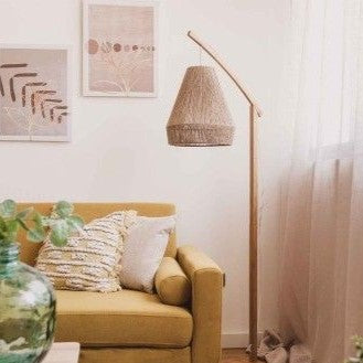 أباجوره - خشب الزان وحبال الجوت - بيج - 165 × 40 سم