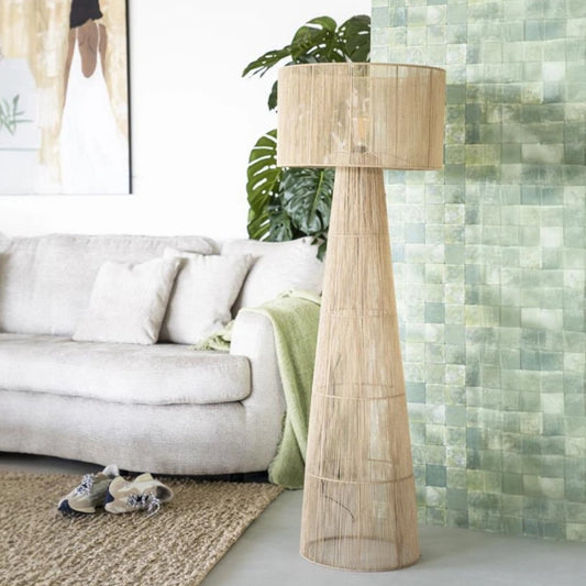 أباجوره- حبال من الجوت و الستيل - بيج - 165 × 40 سم