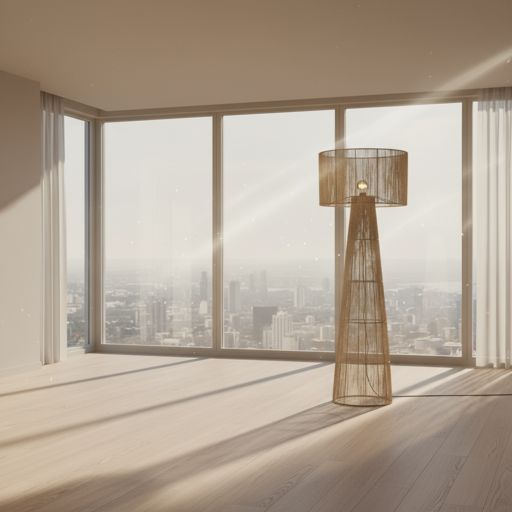 أباجوره- حبال من الجوت و الستيل - بيج - 165 × 40 سم