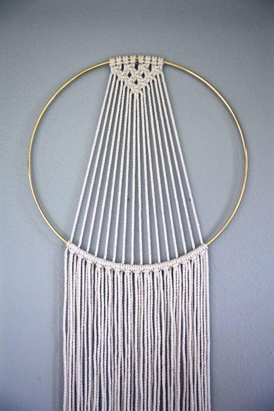 Macrame Wall Decor - Steii & Cotton Yarn - Off White - 100x30 cm