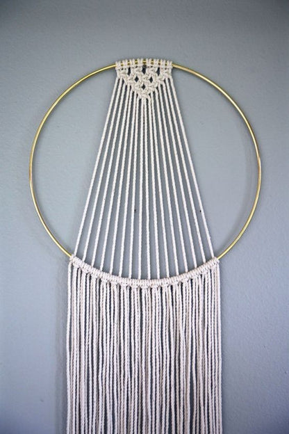 Macrame Wall Decor - Steii & Cotton Yarn - Off White - 100x30 cm