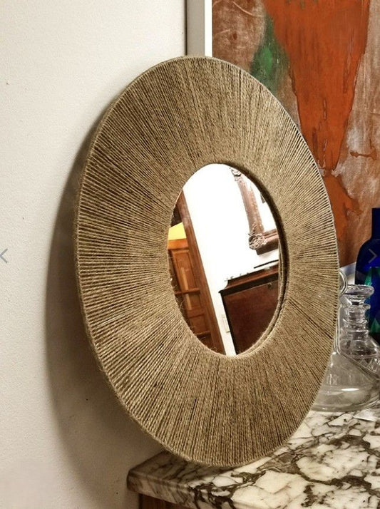 Jute Mirror - Jute Ropes - Beige - 50x50 cm