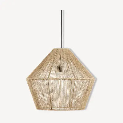 Ceiling Lamp -Steel & Jute Ropes - Beige - 50x20 cm