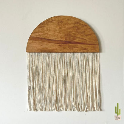Wall Decor -Wood & Cotton Yorn - Off White - 70x50 cm