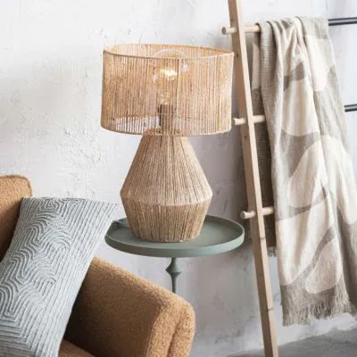 Table Lamp - Steel & Jute Ropes - Beige - 55x30 cm
