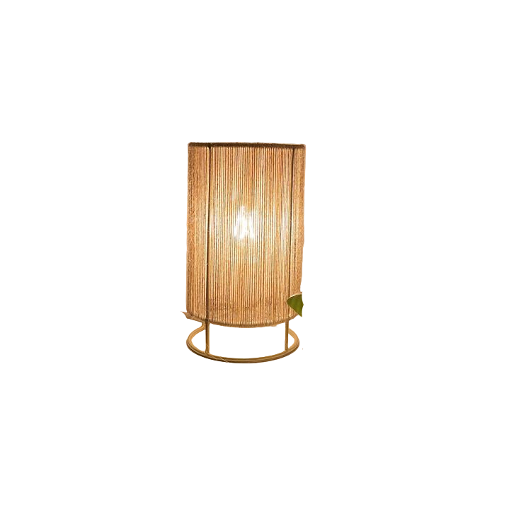 Table Lamp - Steel & Cotton Yarn - Beige - 40x20 cm
