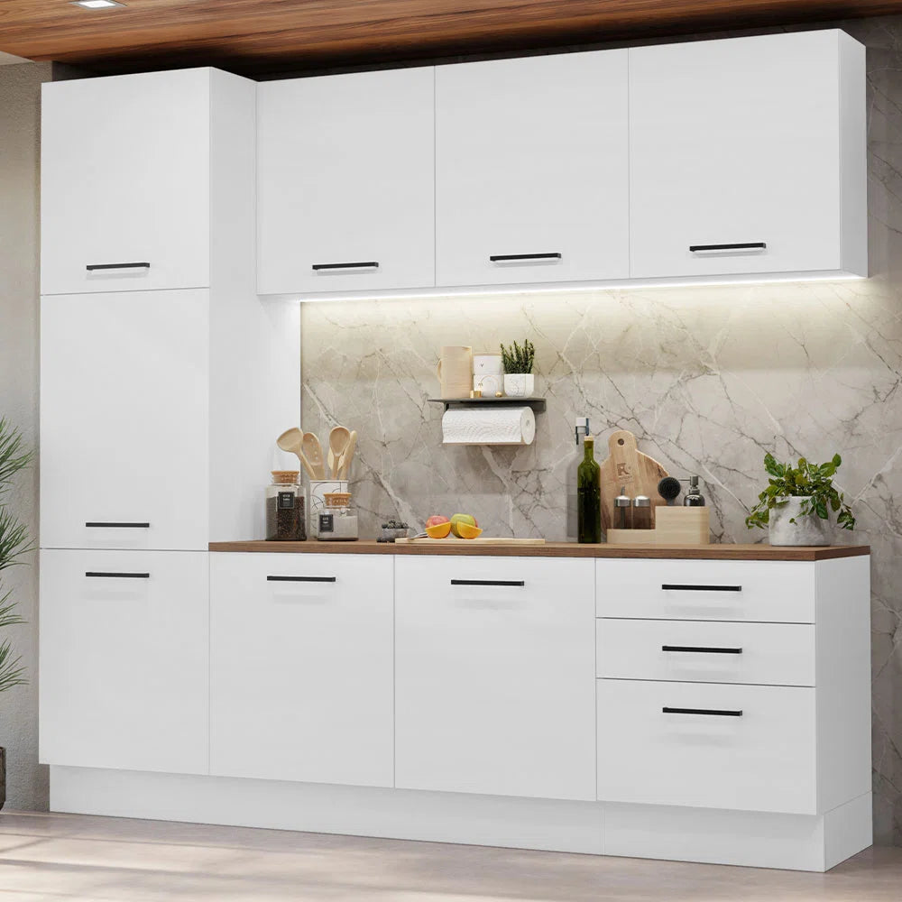 Kitchen - MDF - 3 Piece - White - 240x225x60 cm