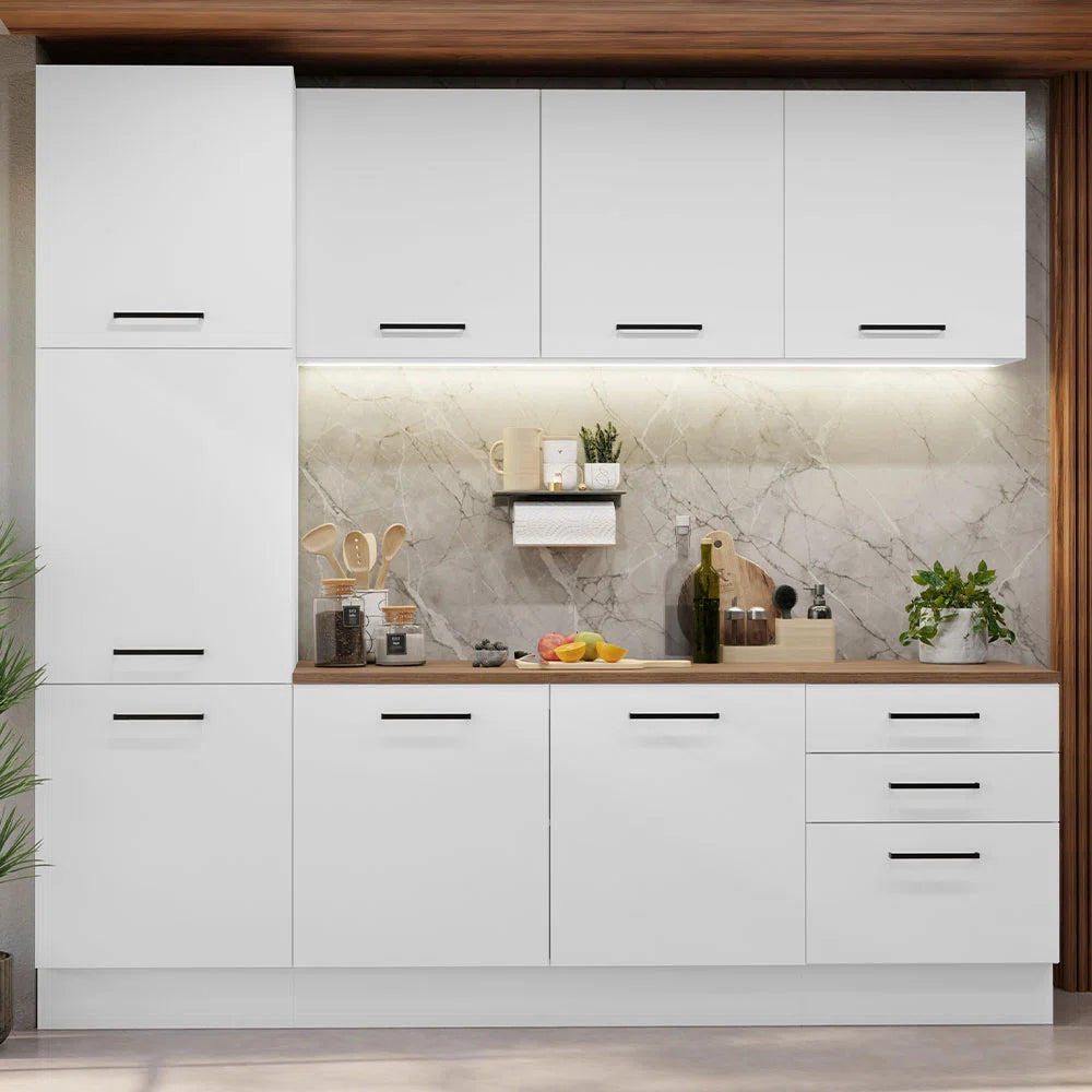 Kitchen - MDF - 3 Piece - White - 240x225x60 cm