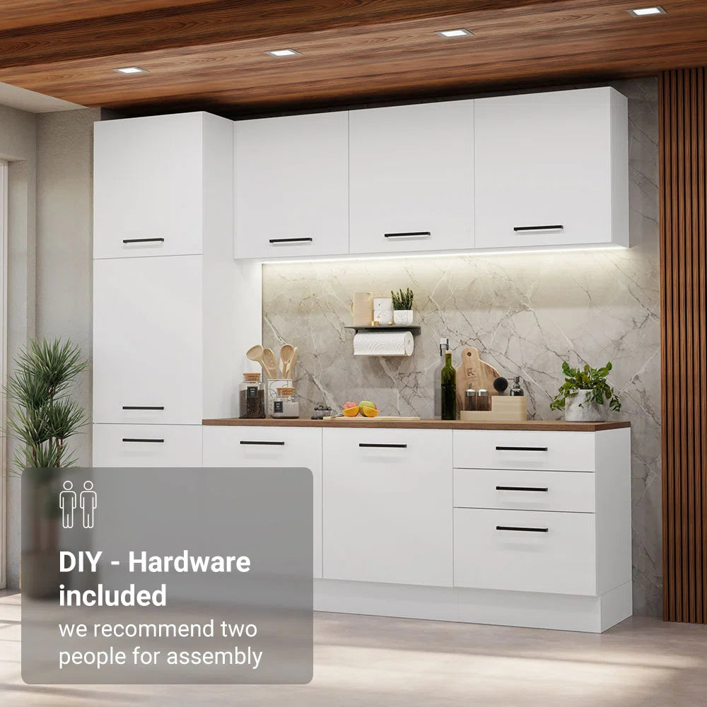 Kitchen - MDF - 3 Piece - White - 240x225x60 cm