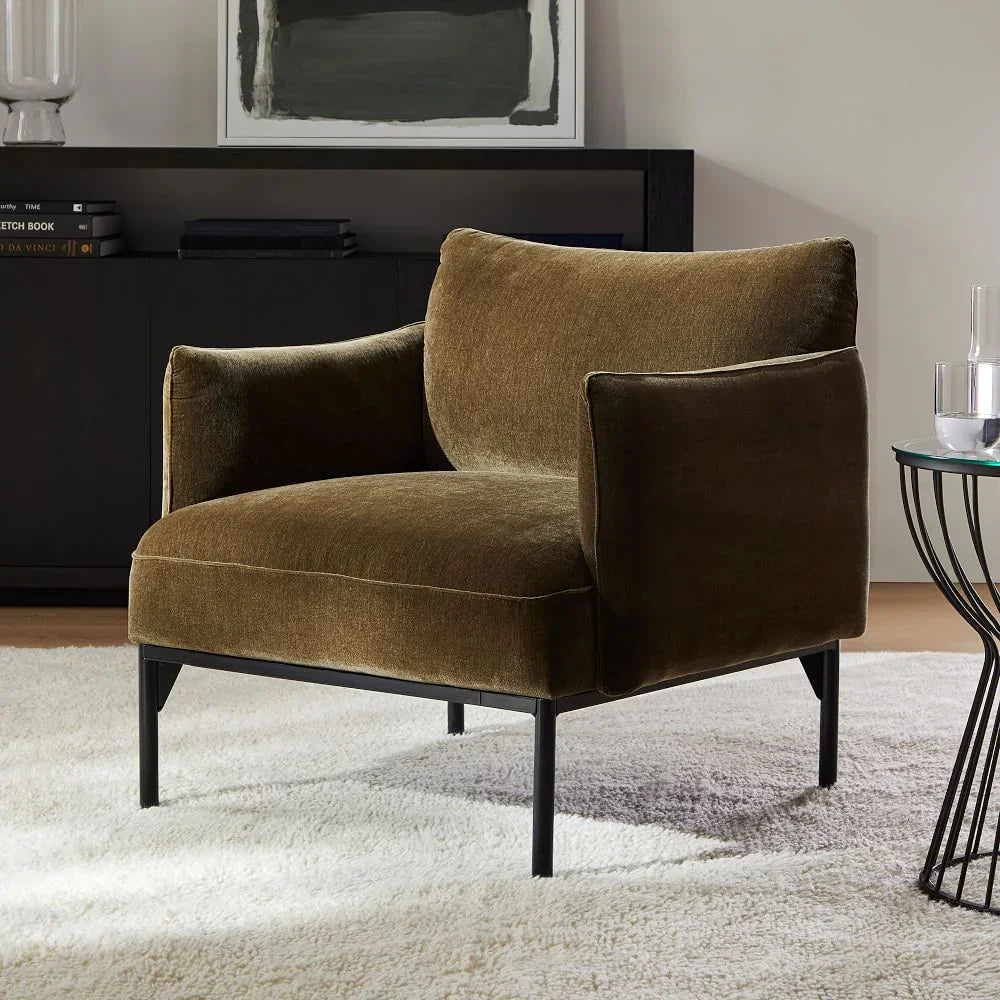 Armchair - Oak Wood - Velvet- Multi color - 85x85x75 cm - Cataloug