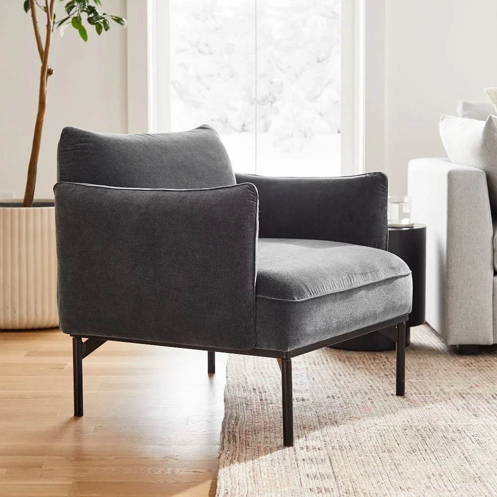 Armchair - Oak Wood - Velvet- Multi color - 85x85x75 cm - Cataloug