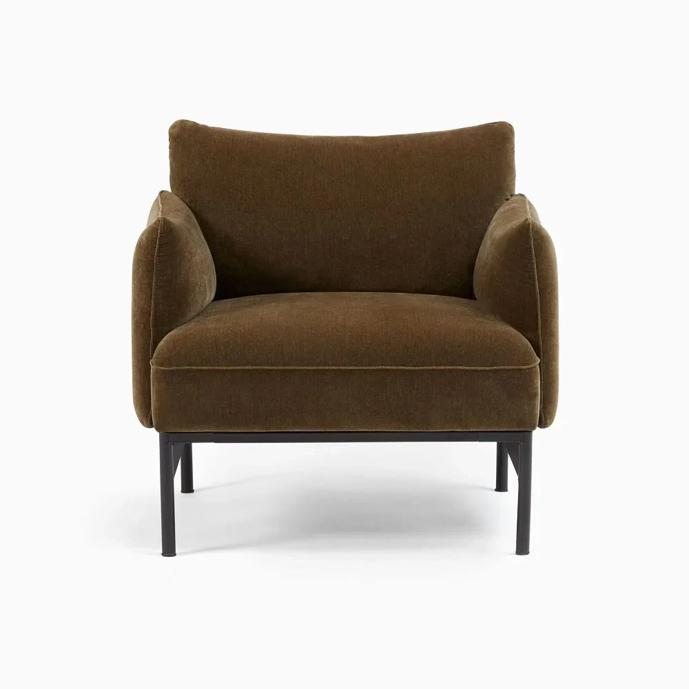 Armchair - Oak Wood - Velvet- Multi color - 85x85x75 cm - Cataloug