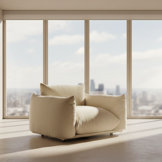 Armchair - Natural Wood - Velvet- Multi color - 110x90x75 cm