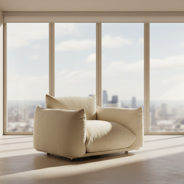 Armchair - Natural Wood - Velvet- Multi color - 110x90x75 cm
