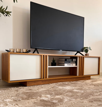 Bundle of TV Table and Coffee Table - MDF Wood - Brown & White