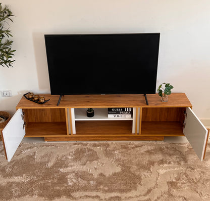 Bundle of TV Table and Coffee Table - MDF Wood - Brown & White