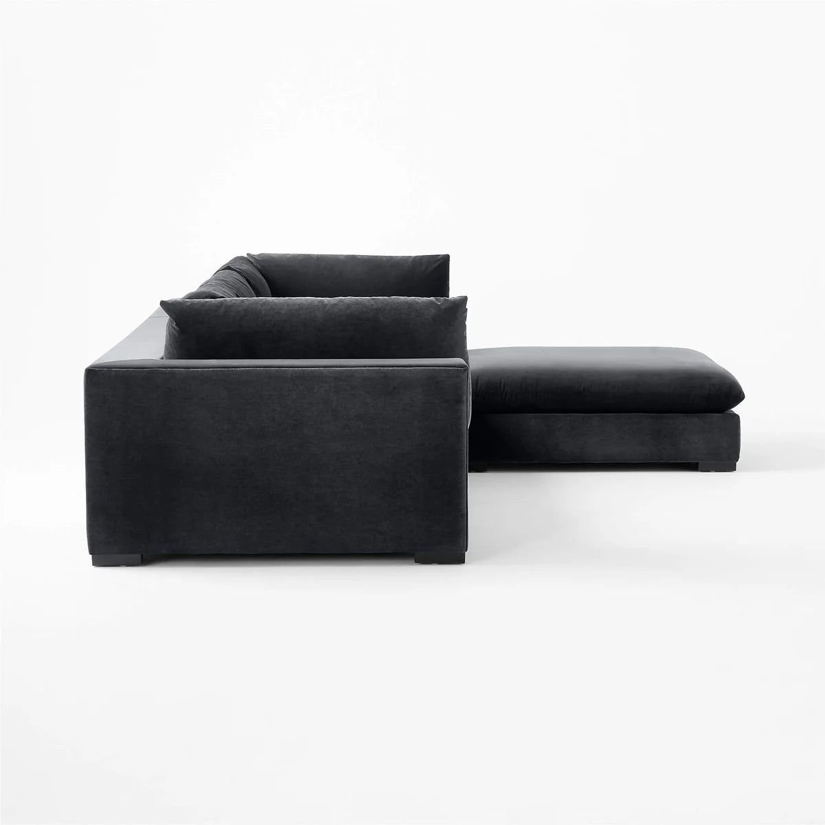 Sofa L Shape - Natural Wood - Multi Fabrics - Grey - 315 x 200 x 90 x 80 cm