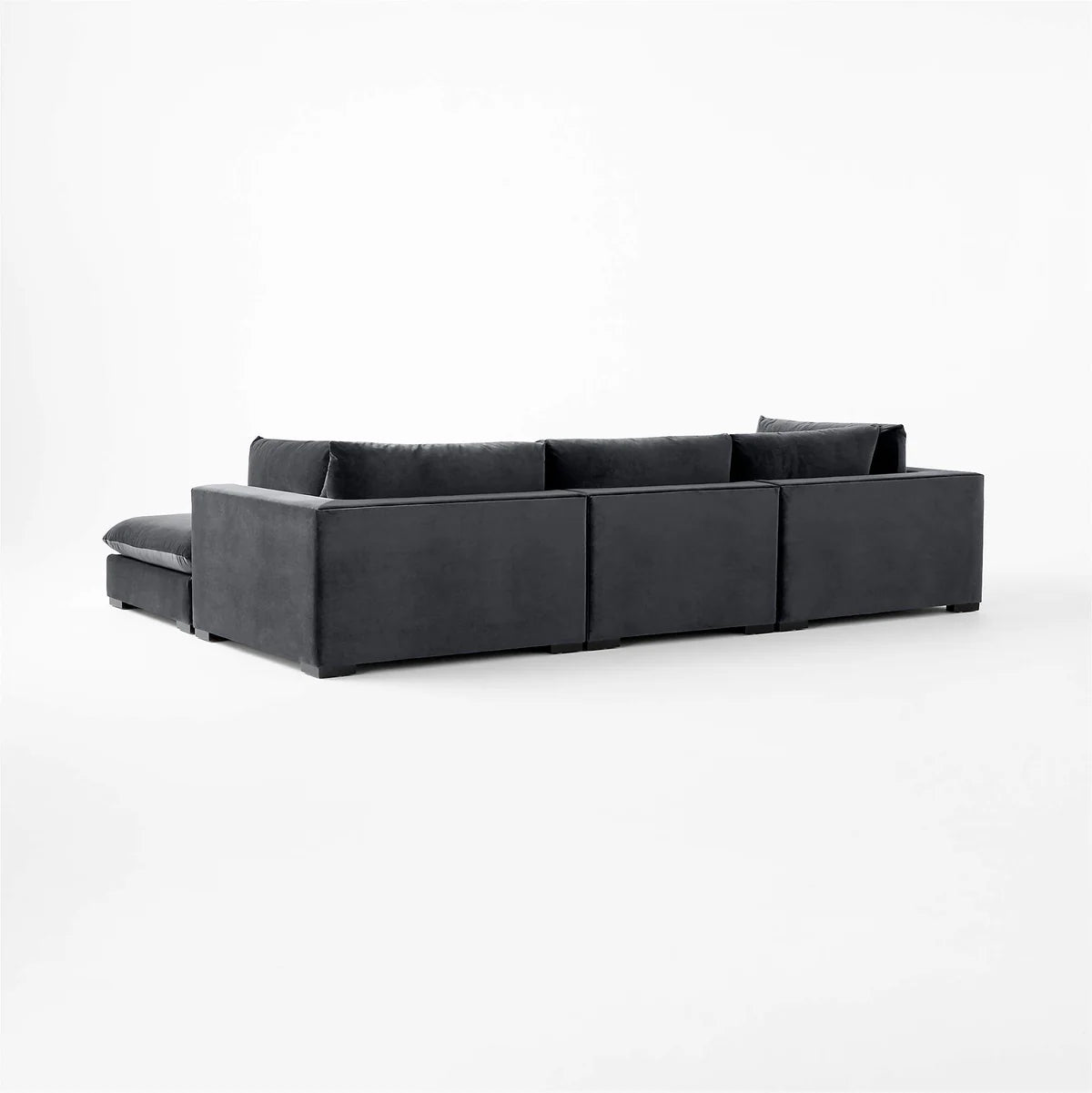 Sofa L Shape - Natural Wood - Multi Fabrics - Grey - 315 x 200 x 90 x 80 cm