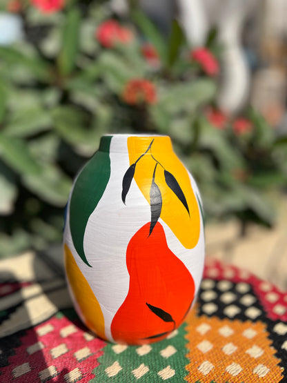 Small Vase - Pottery - Multi Color - 12 cm