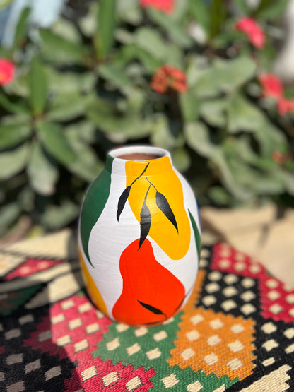 Small Vase - Pottery - Multi Color - 12 cm