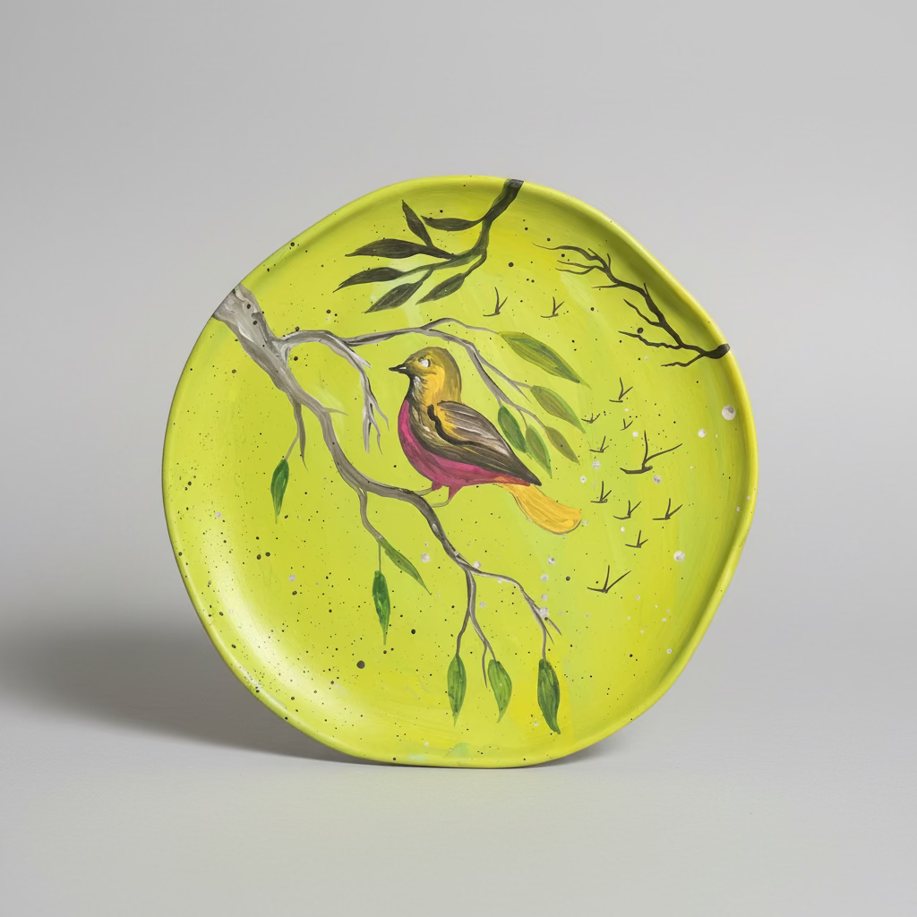 Large Round Plate - Pottery - Multi Color - 30 cm