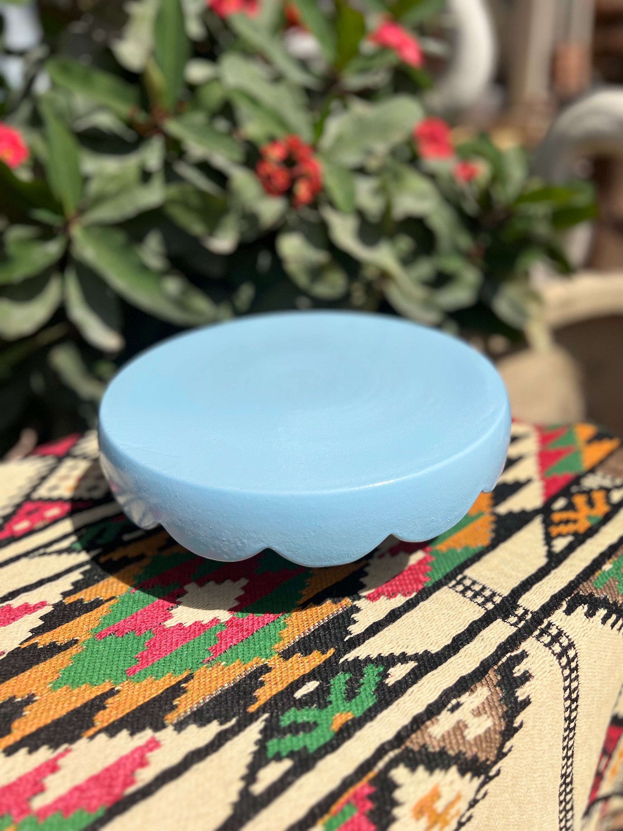 Stand Cake - Pottery - Blue - 26 cm