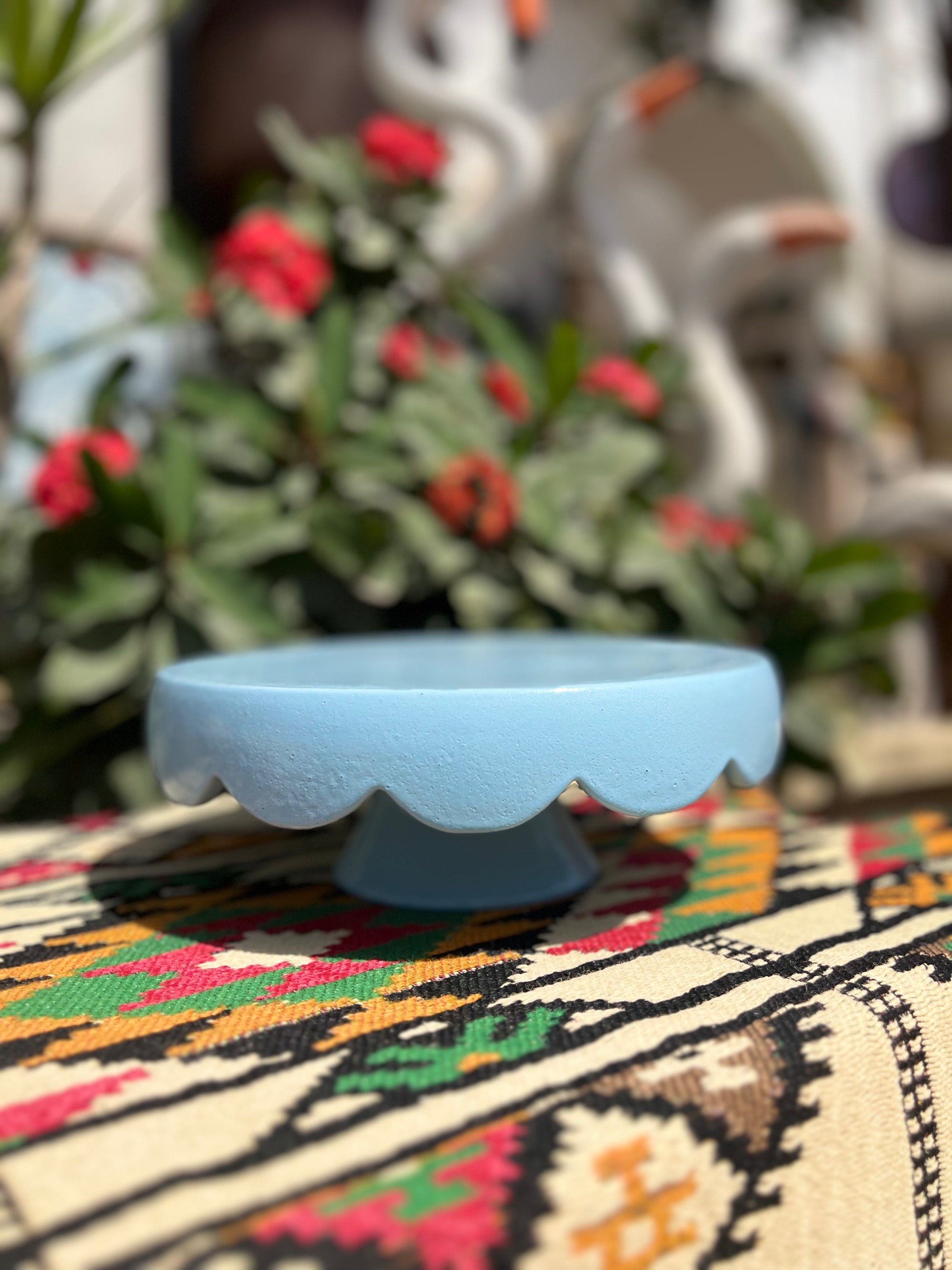 Stand Cake - Pottery - Blue - 26 cm