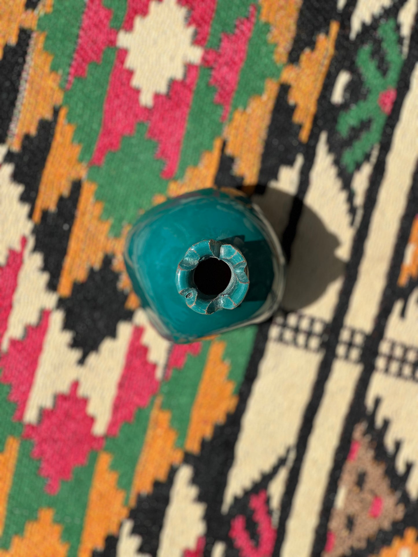 Pomegranate Vase - Pottery - Turquoise - 9x8 cm