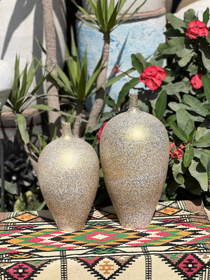 Large Vase - 2 pieces - White & Gold - Multi Size