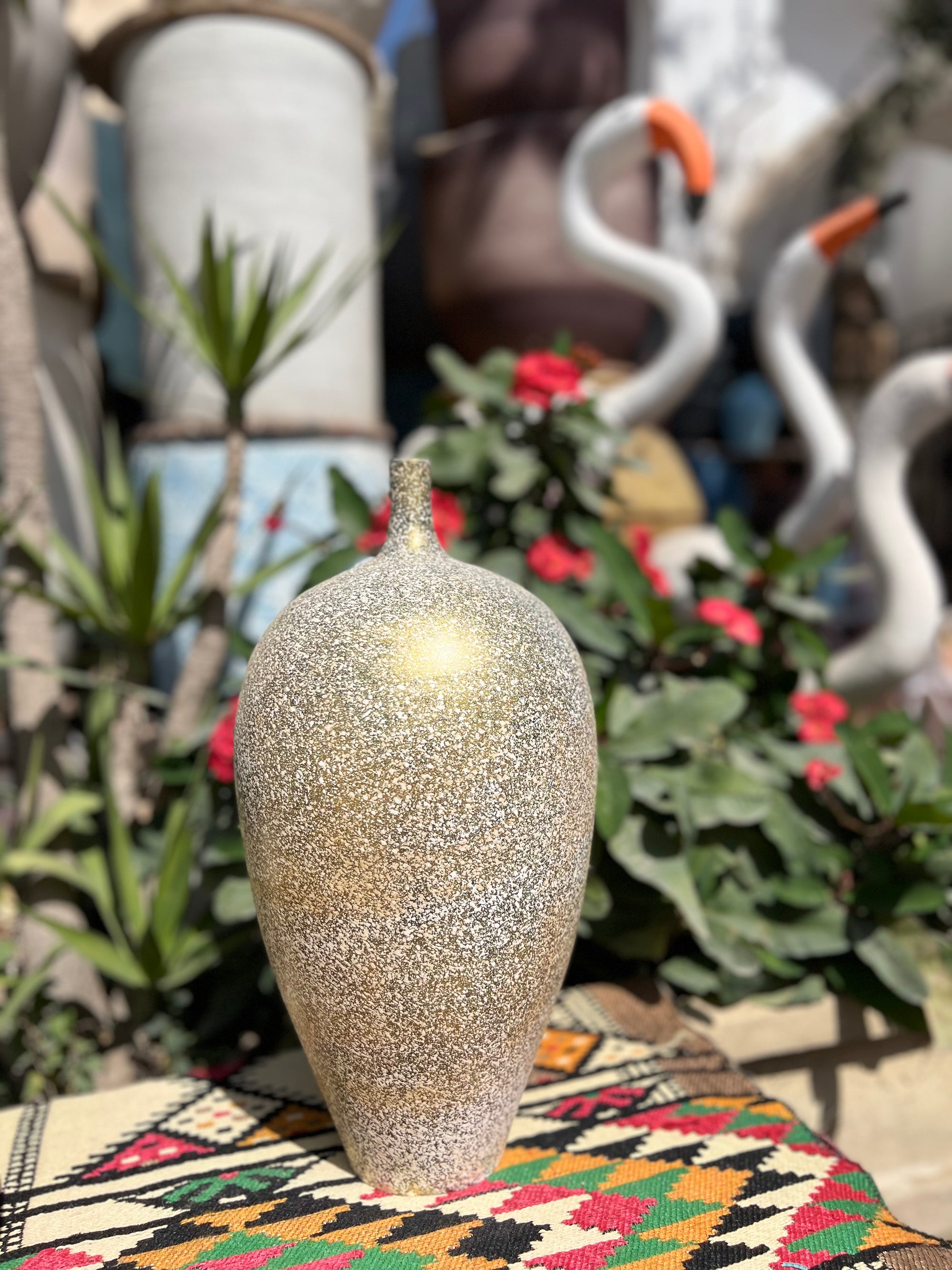 Large Vase - 2 pieces - White & Gold - Multi Size