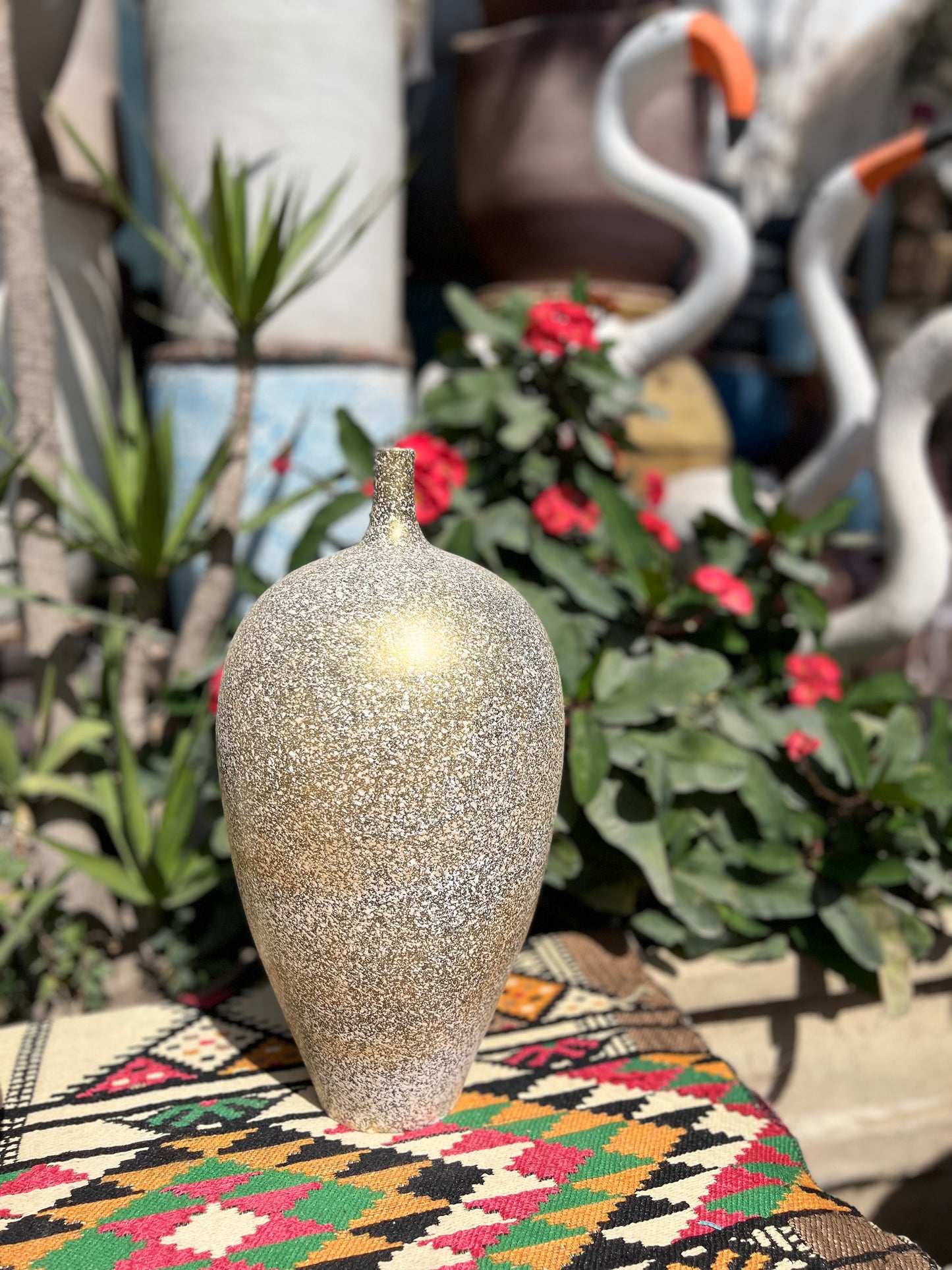 Large Vase - 2 pieces - White & Gold - Multi Size