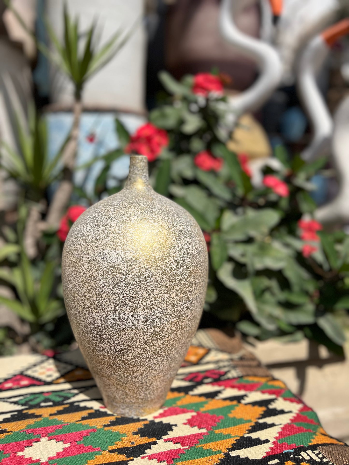 Large Vase - 2 pieces - White & Gold - Multi Size