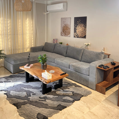 Sofa L Shape - Natural Wood - Multi Color  - 300x180x90x75 cm