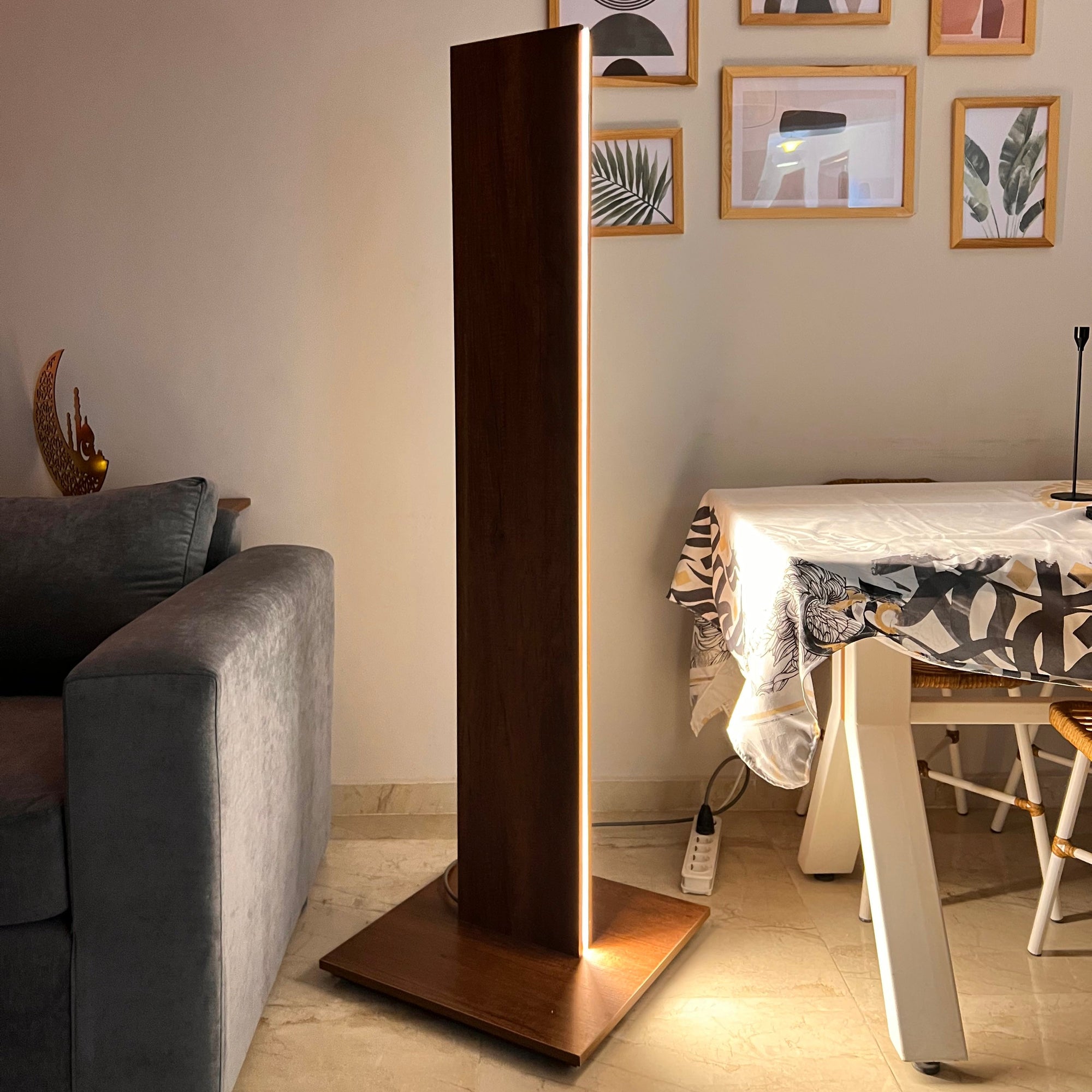 Touch Floor Lamp - LED - MDF Wood - Multi Color -40x40x160 cm