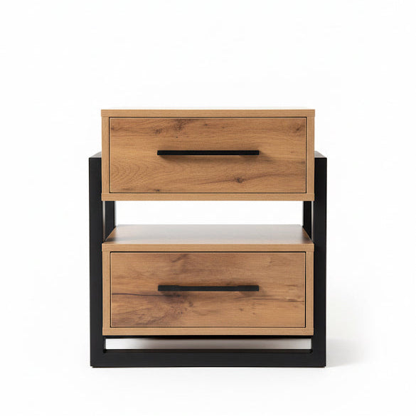 كومود - خشب أم دي أف وستيل - بيج - 56x40x50 سم