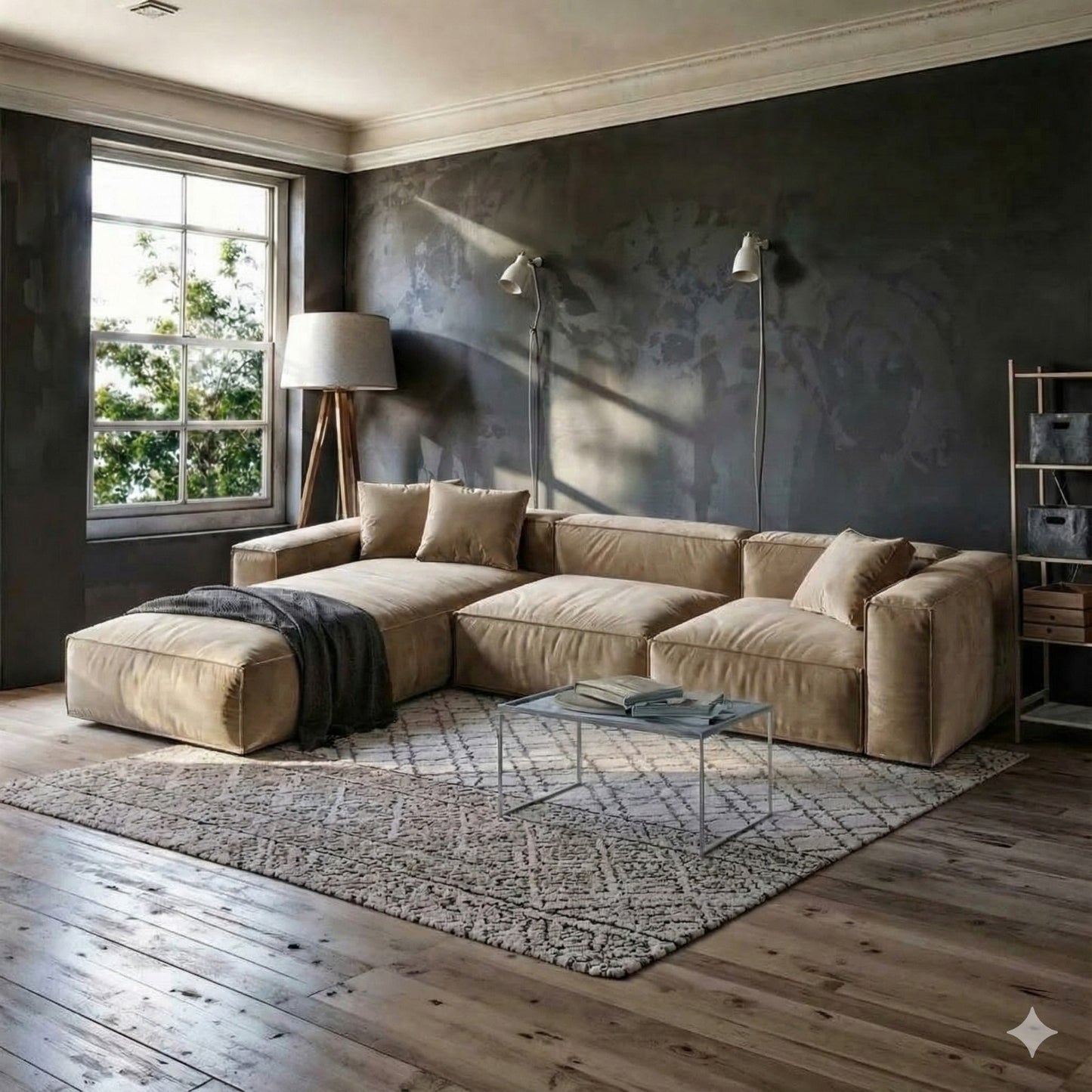 Sofa - L Shape  - Beech Wood - Multi Color - 290x170x90 cm