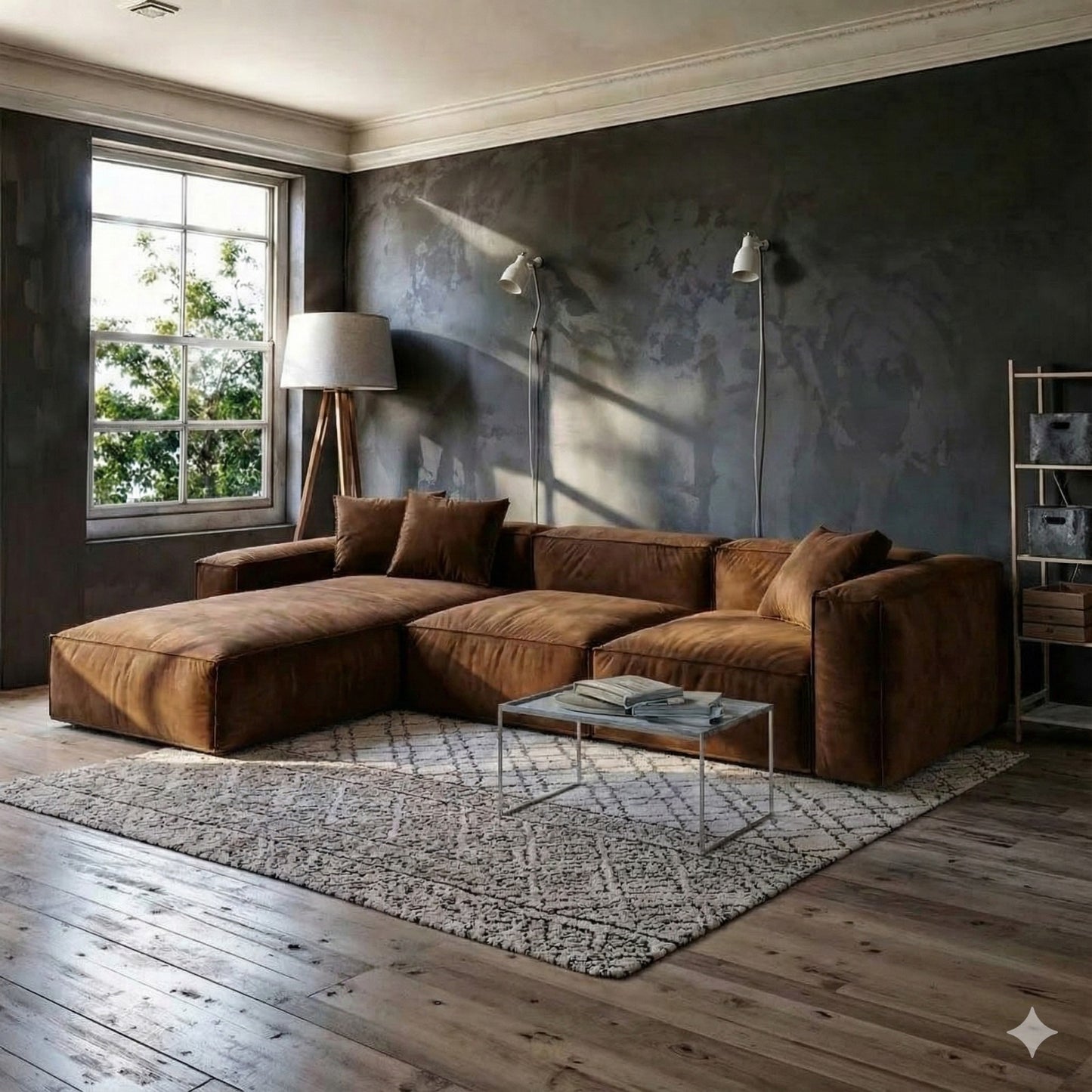 Sofa - L Shape  - Beech Wood - Multi Color - 290x170x90 cm