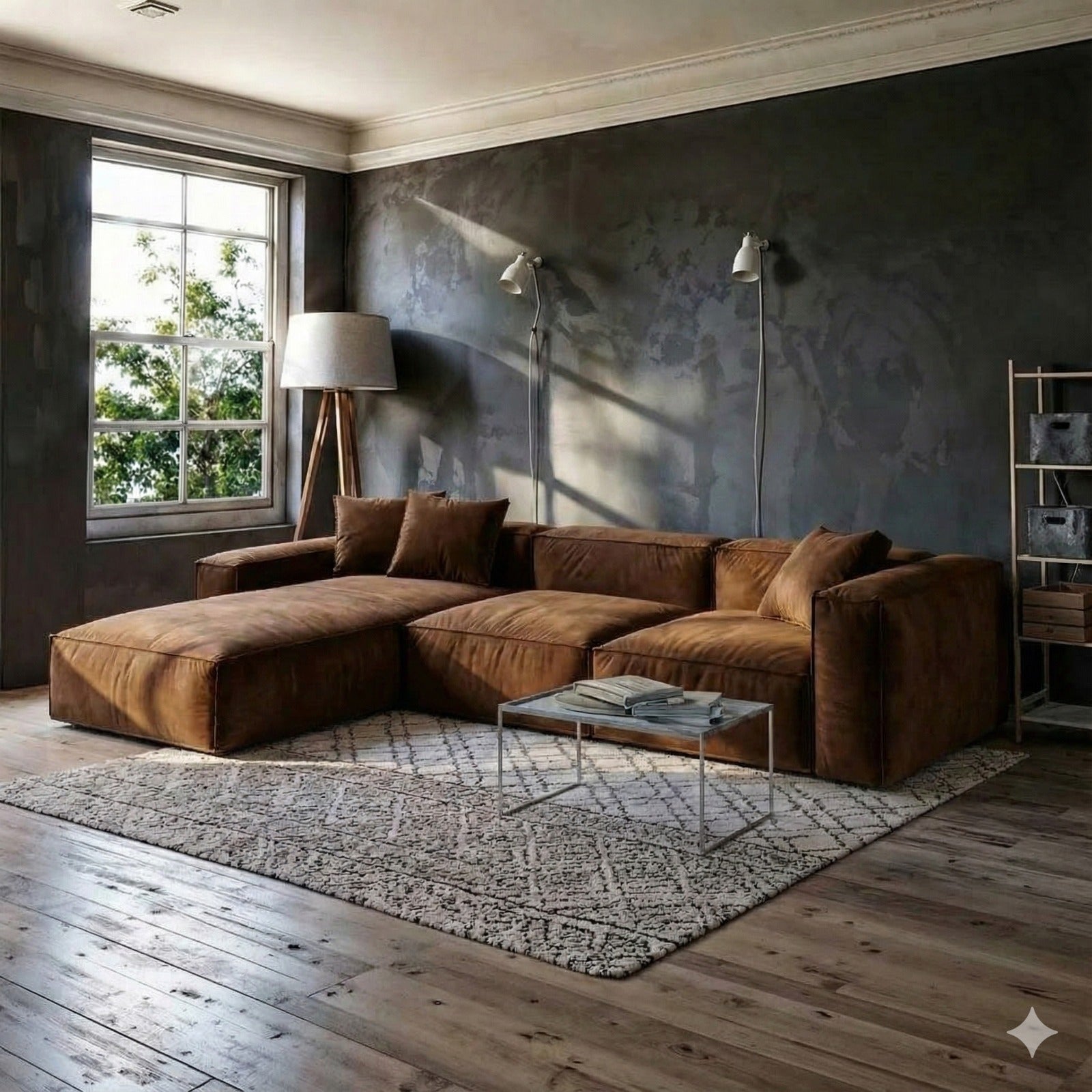 Sofa - L Shape  - Beech Wood - Multi Color - 290x170x90 cm