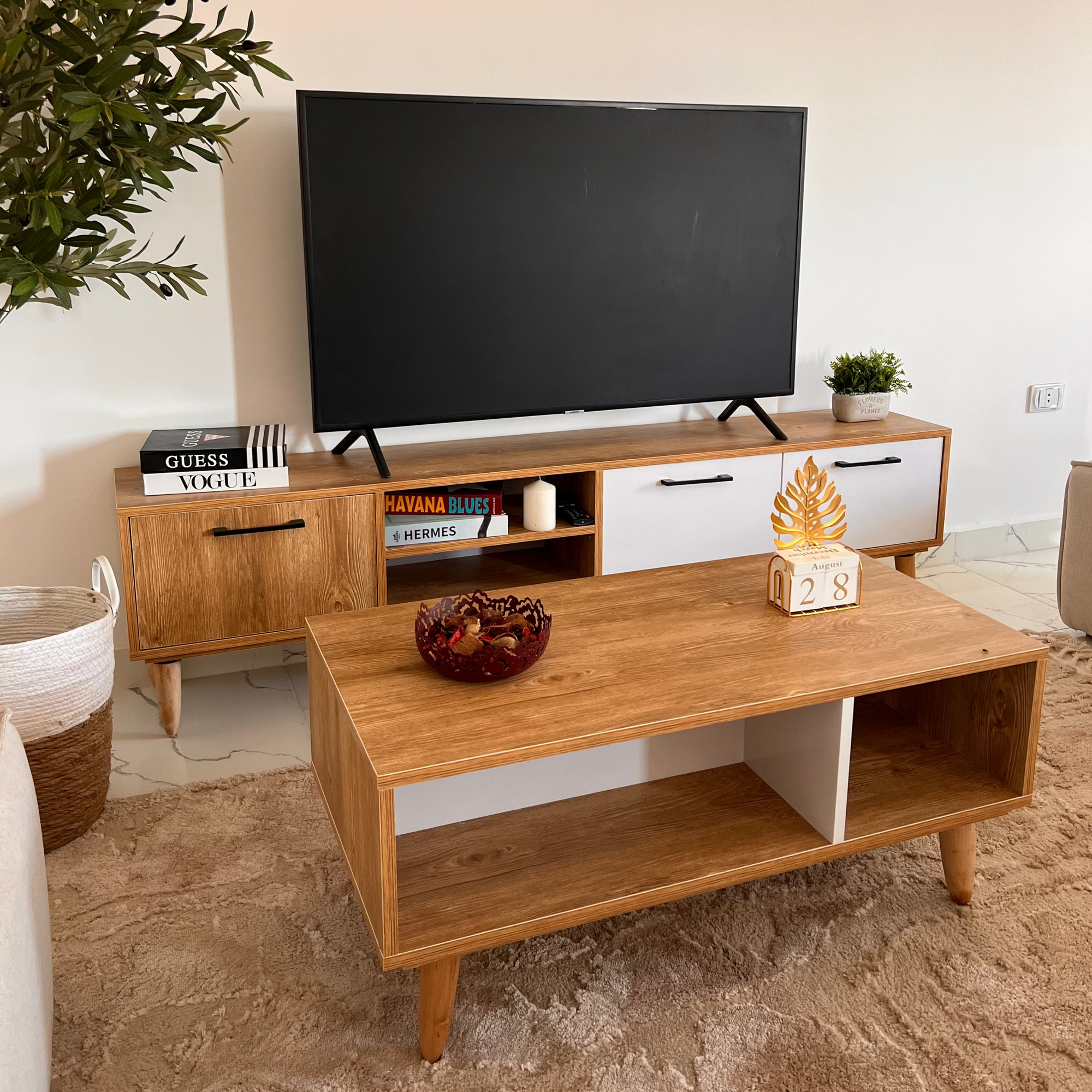 Bundle of TV Table and Coffee Table - Multi Color - Cataloug