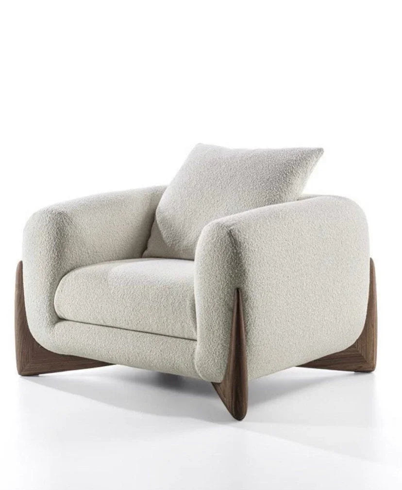 Armchair - Oak Wood - Linen- Off White - 100x85x70 cm - Cataloug