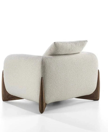 Armchair - Oak Wood - Linen- Off White - 100x85x70 cm - Cataloug
