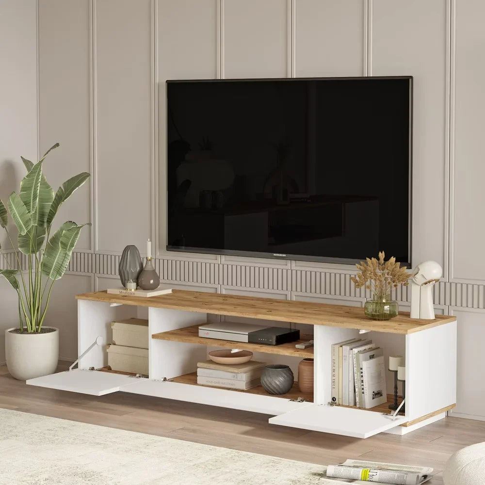 Bundle (TV Unit & Coffee Table) - MDF Wood - White & Beige - Cataloug