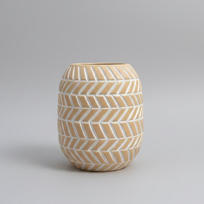 Large Vase - 3 pieces - White & Beige - Multi Size