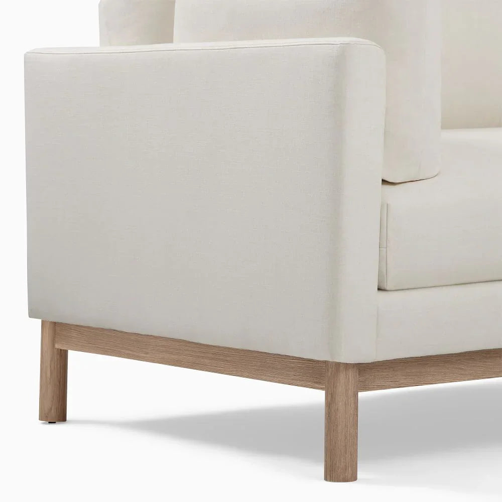 Sofa - Oak Wood - Beech Wood - Linen Fabric - 230x85 cm - Cataloug