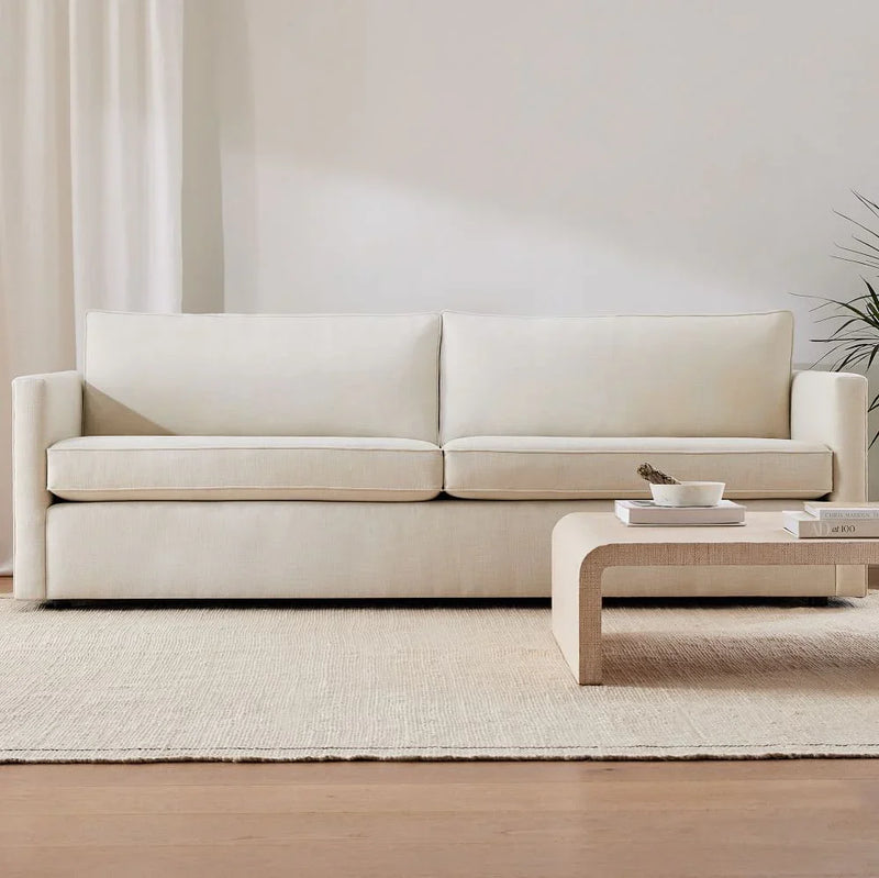 Sofa - Beech Wood - Linen Fabric - 200X85 cm - Cataloug