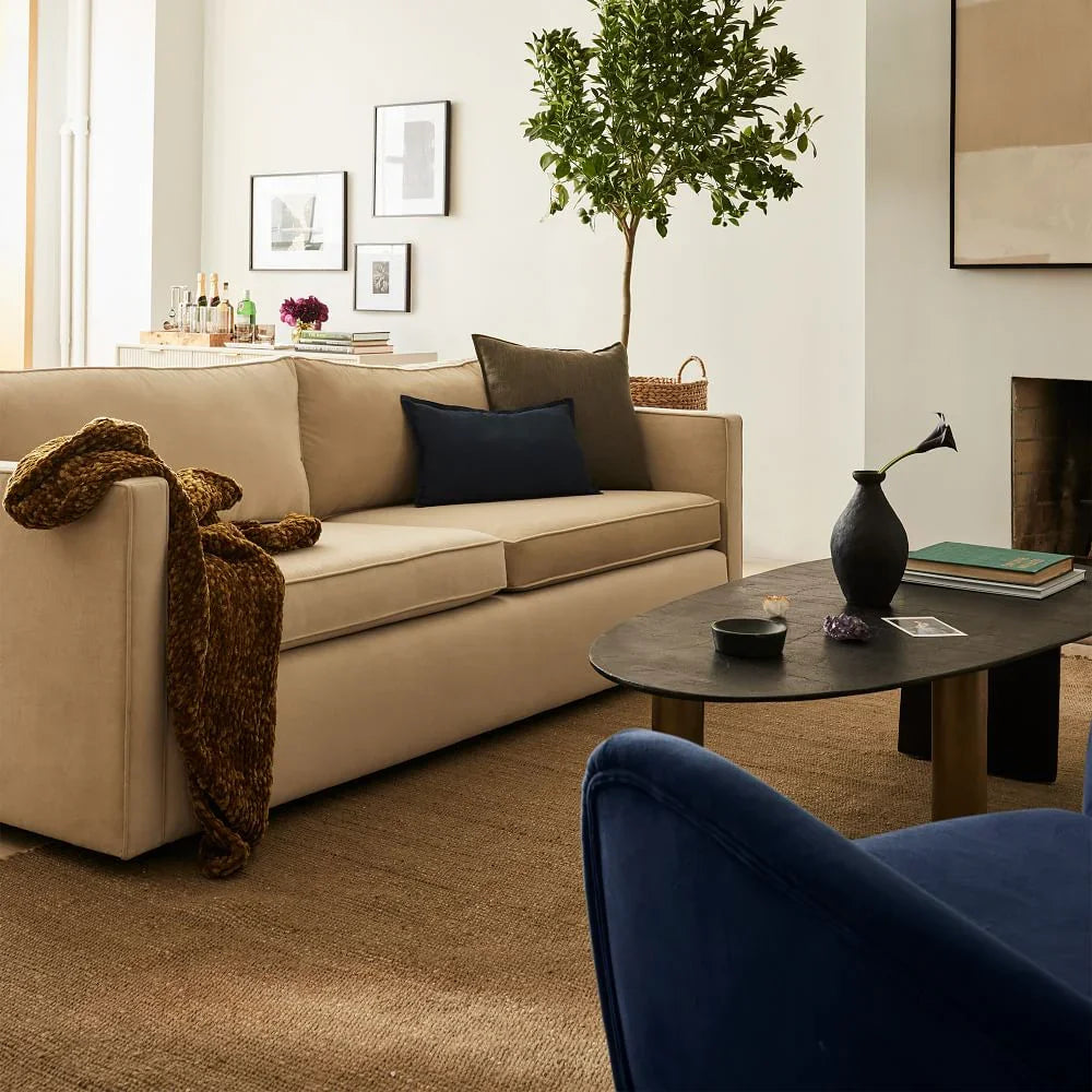 Sofa - Beech Wood - Linen Fabric - 200X85 cm - Cataloug