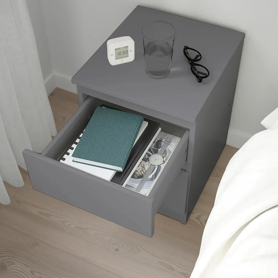Commode - MDF Wood - Grey - 40x35x49 cm - Cataloug