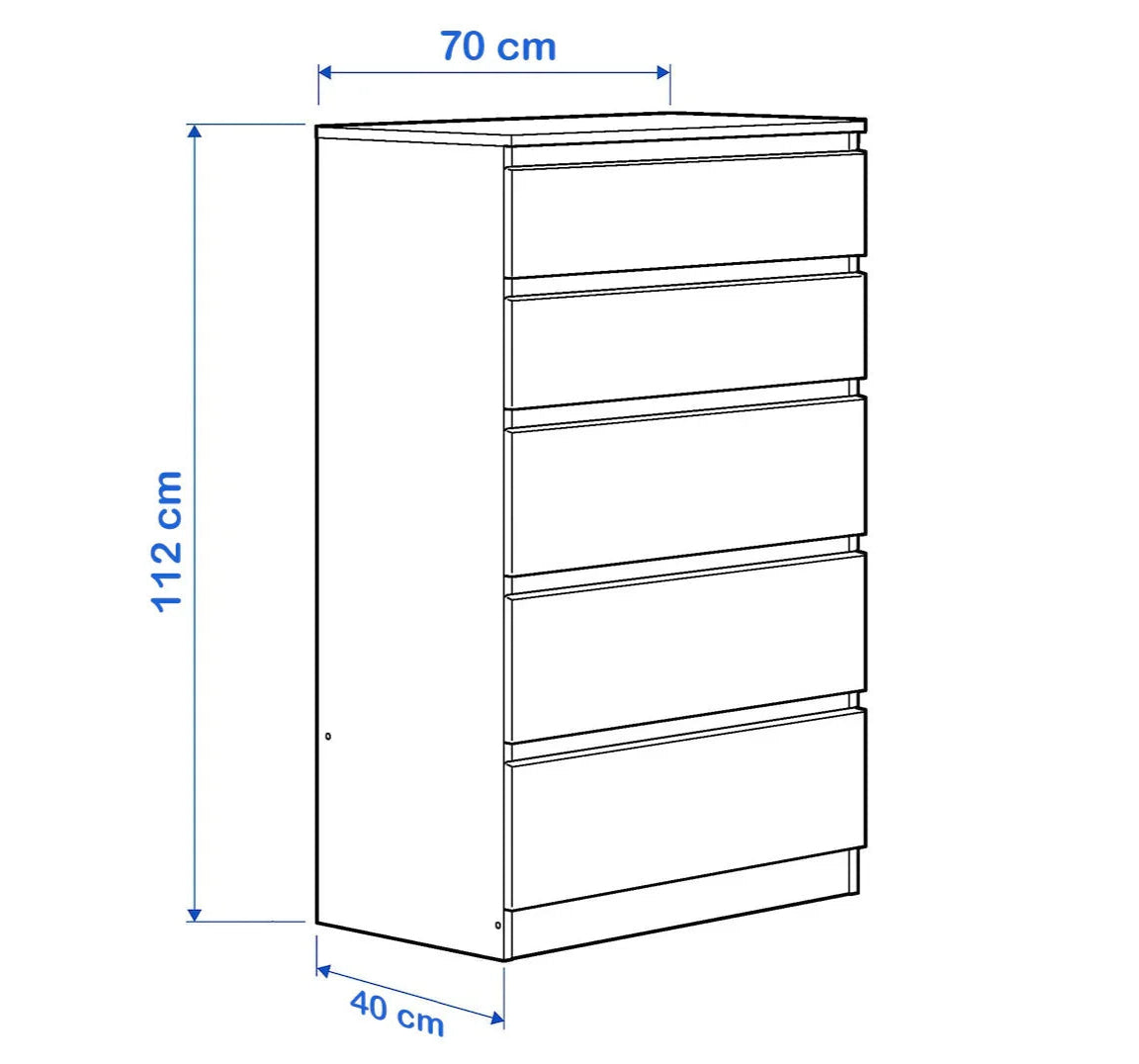 Drawer unit - MDF Wood - Brown - 70x40x112 Cm - Cataloug
